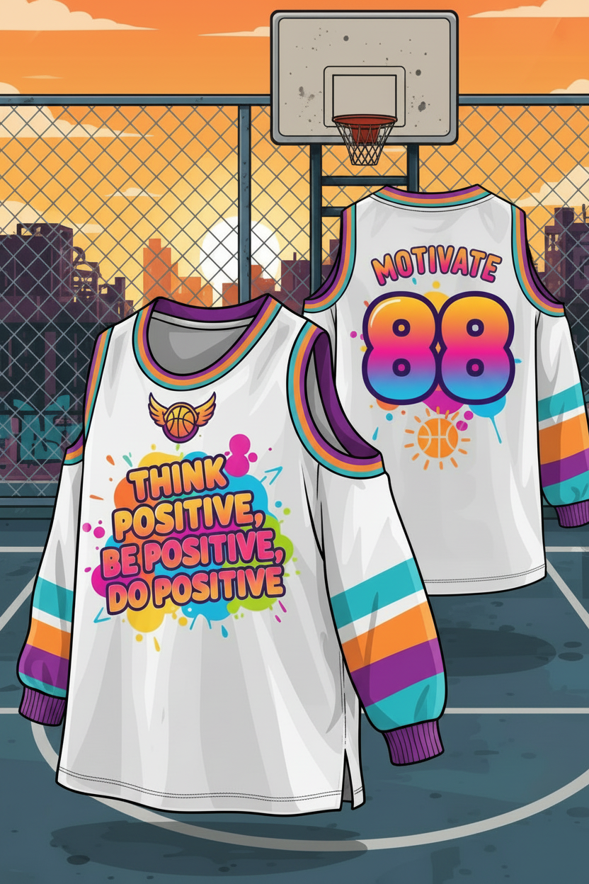 GoodVibeWear Jersey – Design 1 (Think Positive, Be Positive, Do Positive)