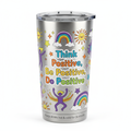 GoodVibeWear Teens Think Positive 24Hr Insulated Mug