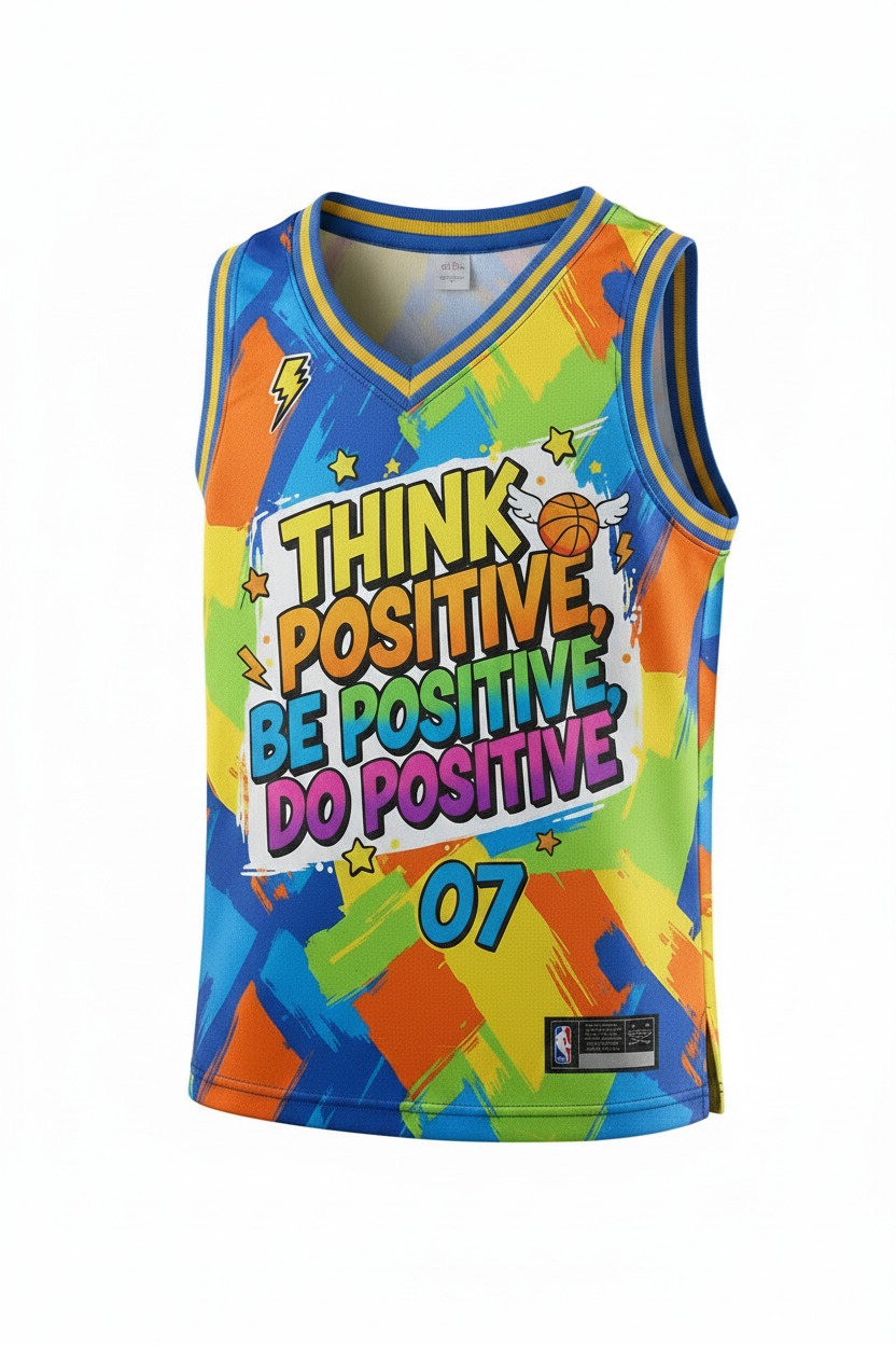 GoodVibeWear Jersey – Design 2 (Think Positive, Be Positive, Do Positive)