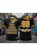 GoodVibeWear Football Jersey – Design 3 (Black & Gold)