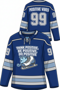 GoodVibeWear Hockey Jersey – Design 2 (Blue & Silver)