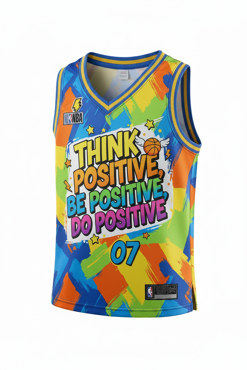 GoodVibeWear Jersey – Design 2 (Think Positive, Be Positive, Do Positive)