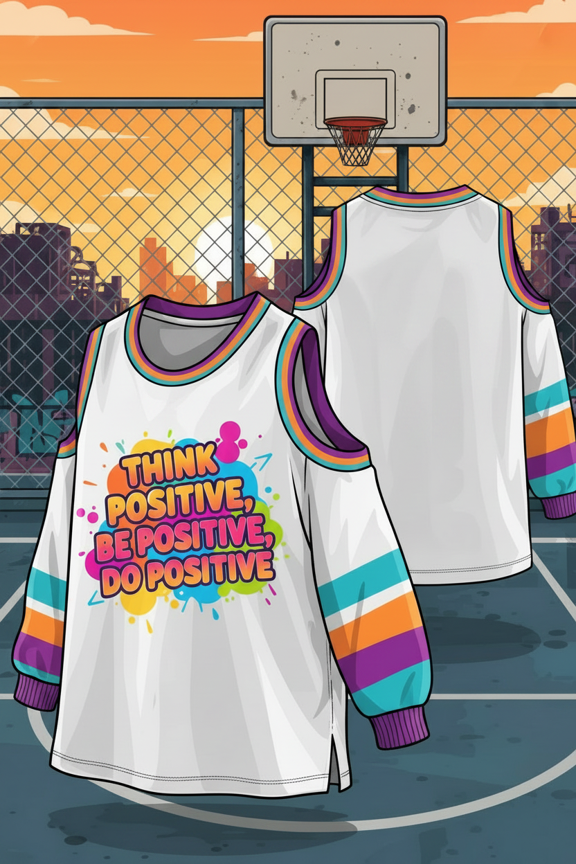 GoodVibeWear Jersey – Design 1 (Think Positive, Be Positive, Do Positive)