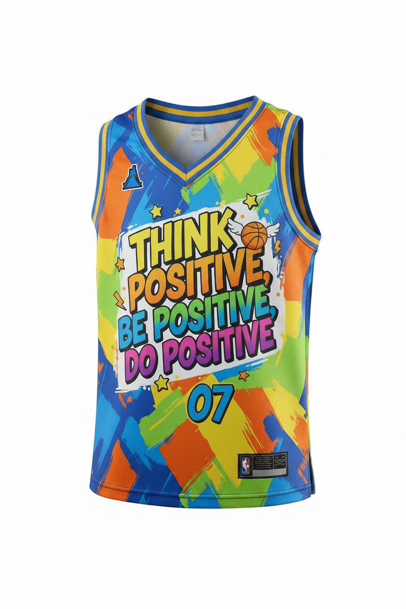GoodVibeWear Jersey – Design 2 (Think Positive, Be Positive, Do Positive)