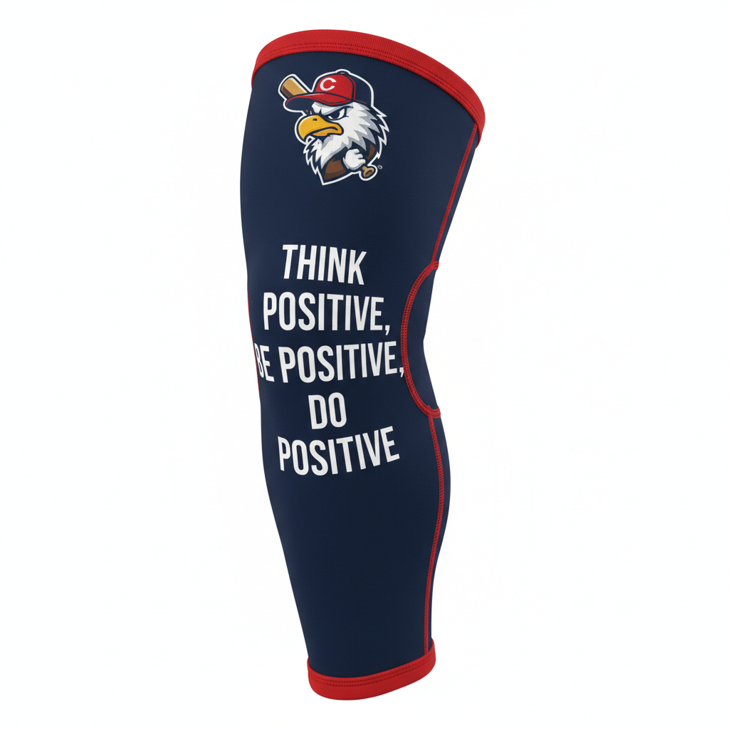 GoodVibeWear Think Positive MLB-Style Cartoon Knee Sleeve