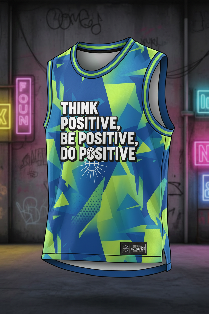 GoodVibeWear Jersey – Design 3 (Think Positive, Be Positive, Do Positive)
