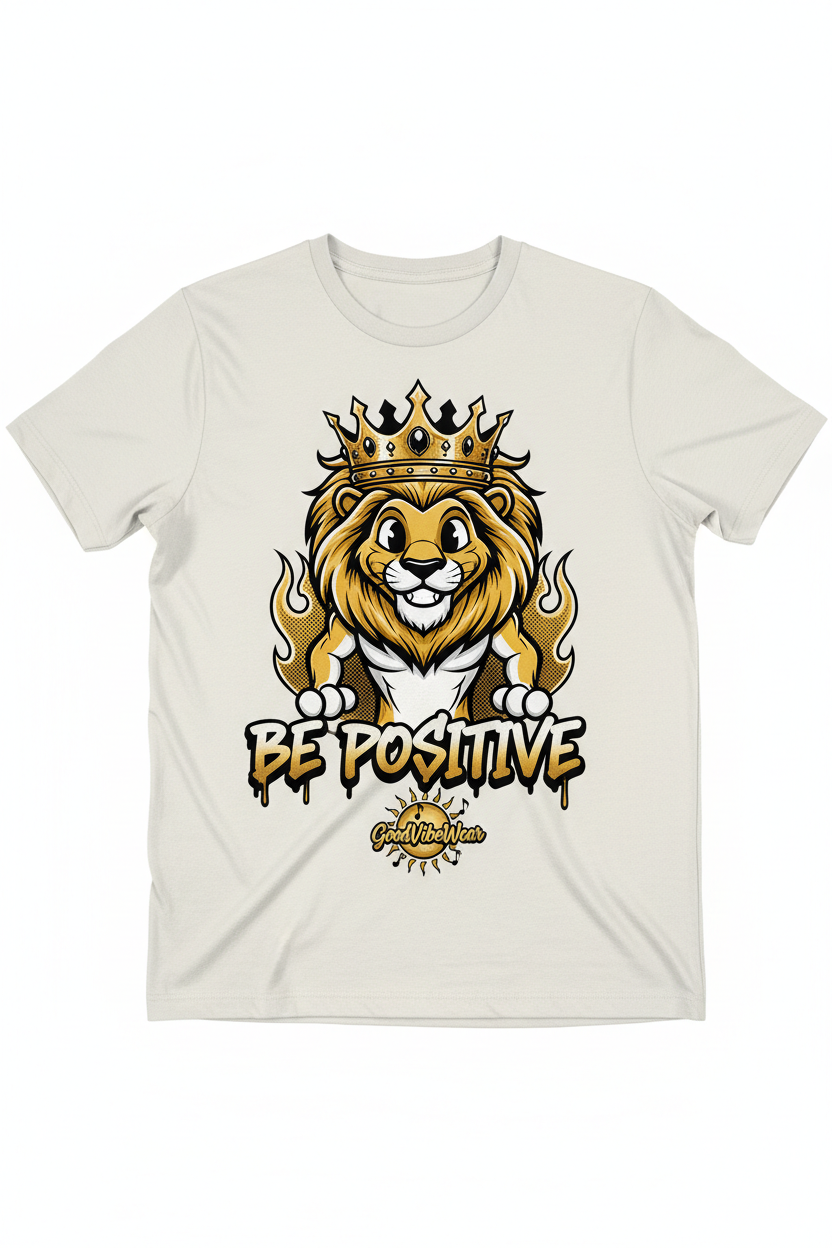 GoodVibeWear Be Positive King Lion Tee