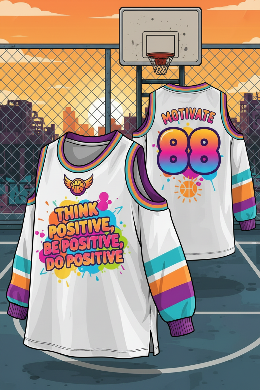 GoodVibeWear Jersey – Design 1 (Think Positive, Be Positive, Do Positive)
