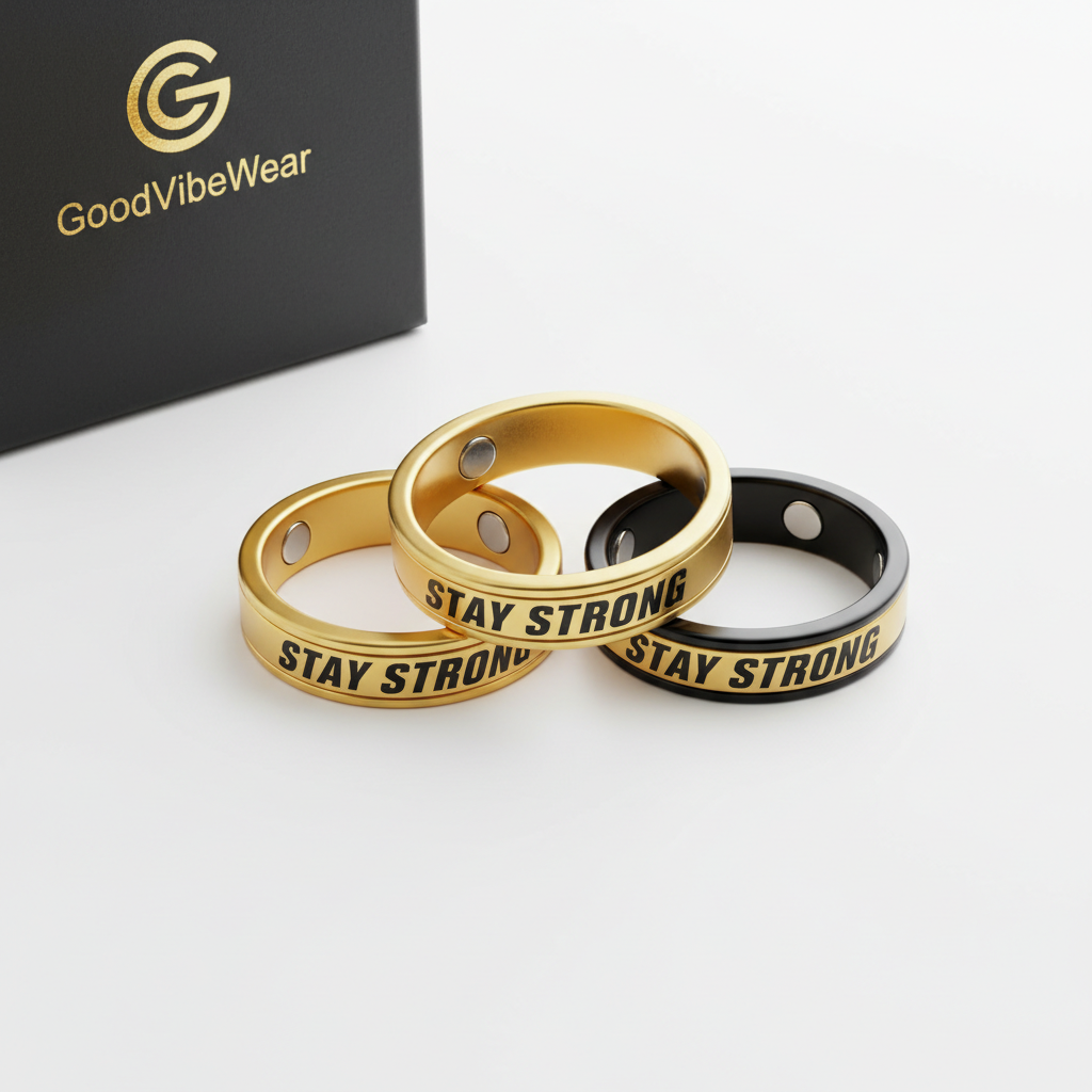 GoodVibeWear Stay Strong Magnetic Rings